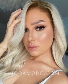 ICY, PEARL BLONDE WITH DARK BLONDE ROOTS,  CUSTOM DELUXE LACE WIG