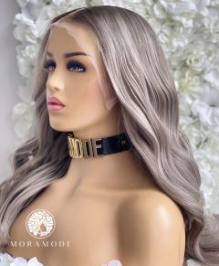 ARIA, ASH BLONDE w/ ASH BROWN ROOTS & LOWLIGHTS, CUSTOM DELUXE LACE WIG