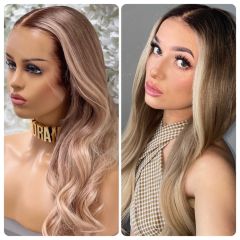 COCO BLONDE OMBRE WIG WITH MONEY PIECE HIGHLIGHTS 