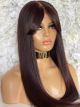 ALENA, DARK BROWN WIG WITH FRINGE (BANGS) DELUXE LACE WIG