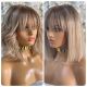 SOPHIE, BEACH BLONDE BOB CUT WITH GOLDEN BLONDE HIGHLIGHTS, LACE FRONT WIG, READY TO SHIP