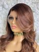 SIENNA, CHESTNUT BROWN w/ HONEY BLONDE HIGHLIGHTS, DELUXE LACE WIG