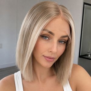 TAYLOR, BLONDE BOB, FACE FRAMING HIGHLIGHTS, DELUXE LACE WIG