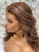 ELLE, LIGHT BROWN WITH BLONDE HIGHLIGHTS, CUSTOM DELUXE LACE WIG