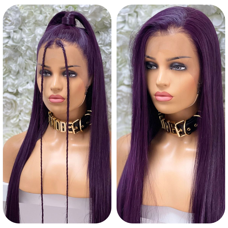 Purple Syntgetic Wig.