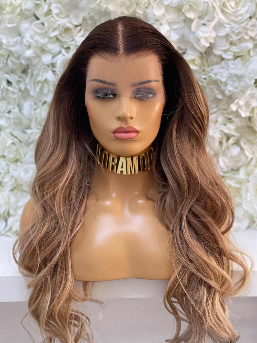 honey blonde balayage wig